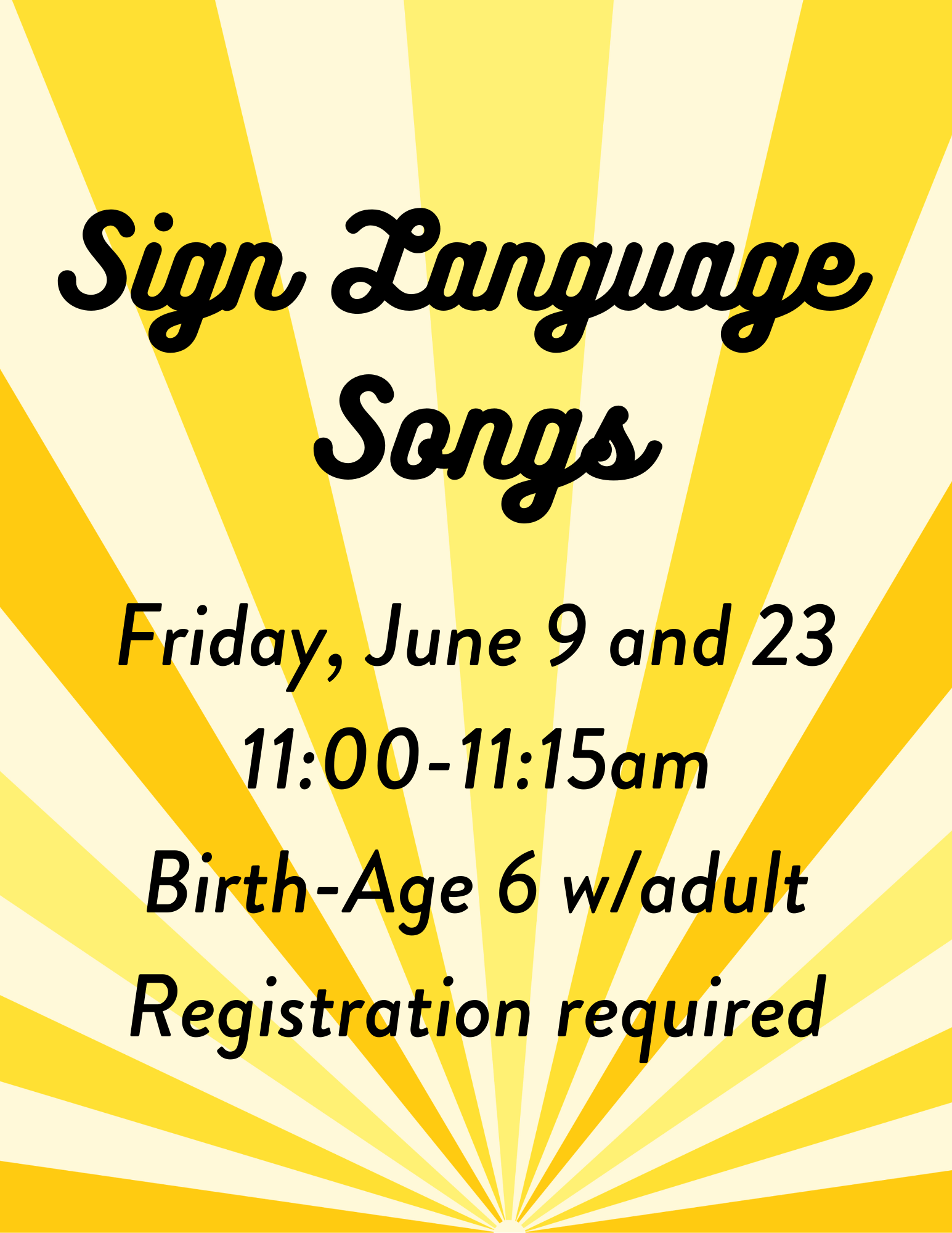 Sign Language Songs Prospect Heights Public Library District